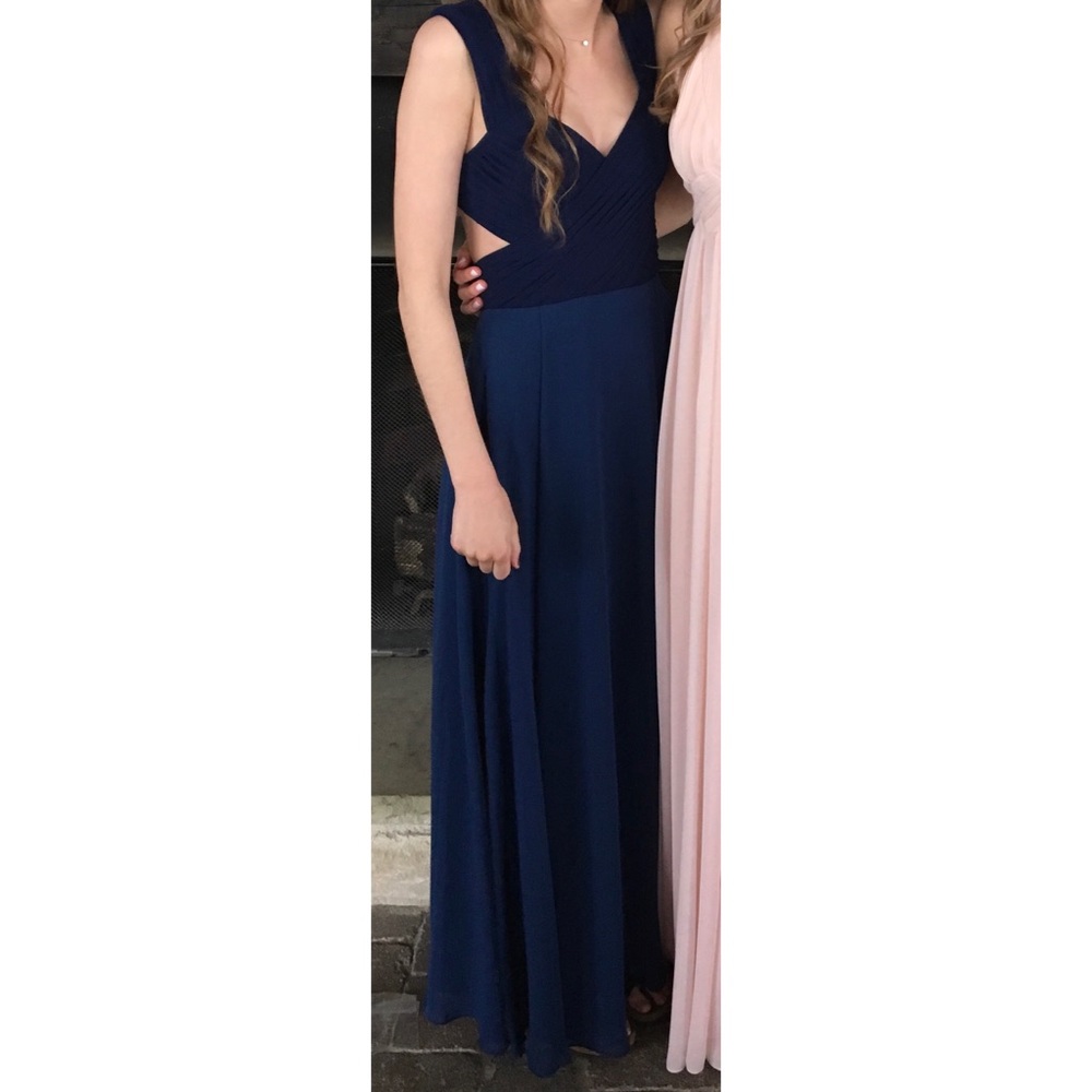 FAME AND PARTNERS two-toned prom dress